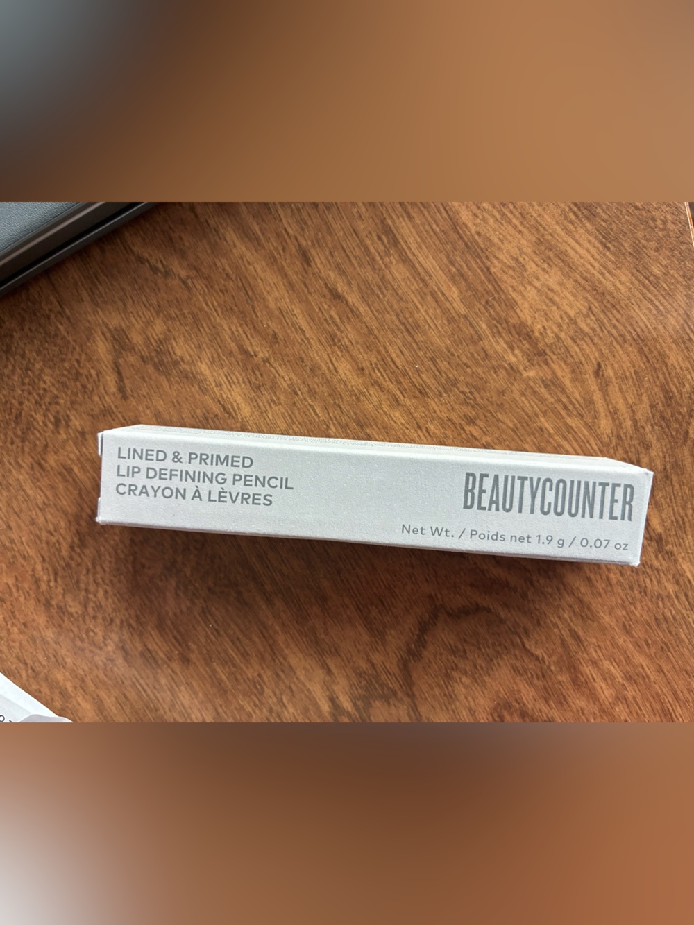 beautycounter Warm Cinnamon Lip Pencil in Silver Box